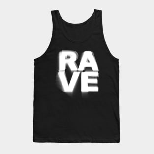 RAVE //// Glitch Typography DJ Gift Design Tank Top